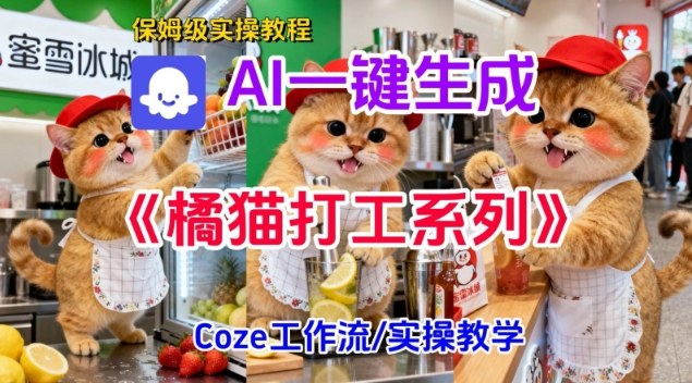 Coze扣子工作流一键生成胖橘猫打工短视频，保姆级实操搭建教学-网创之家