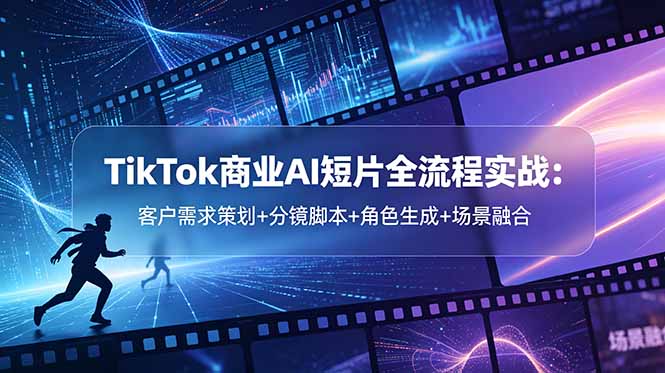 TikTok商业AI短片全流程实战：客户需求策划+分镜脚本+角色生成+场景融合-网创之家