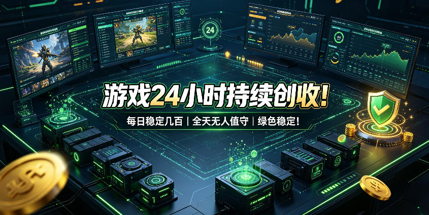 游戏24小时持续创收！每日稳定几百，全天无人值守，绿色稳定！【揭秘】-网创之家