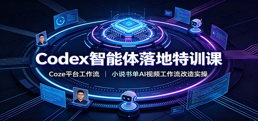 Codex智能体落地特训课：Coze平台工作流，小说书单AI视频工作流改造实操-网创之家