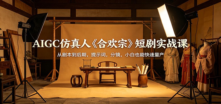 AIGC仿真人《合欢宗》短剧实战课：从剧本到后期，提示词，分镜，小白也能快速量产-网创之家