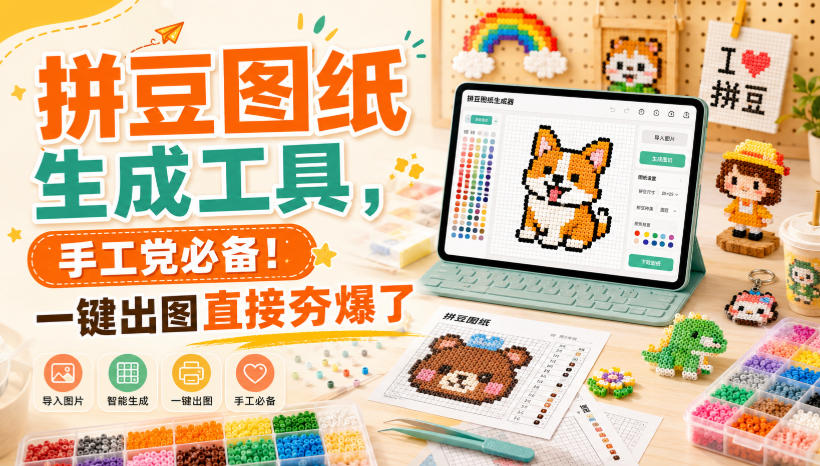 拼豆图纸生成工具，手工党必备！一键出图直接夯爆了-网创之家