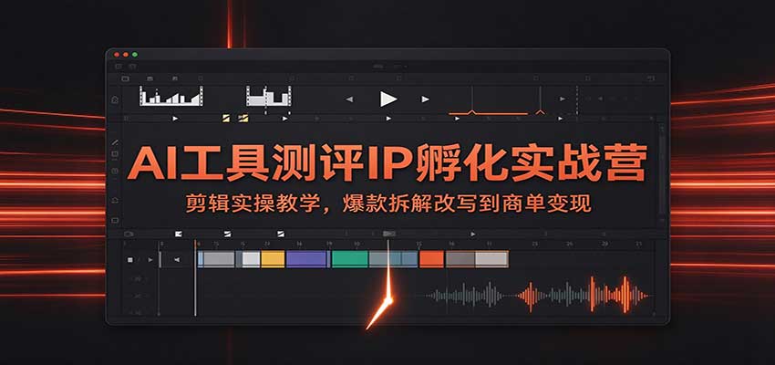 AI工具测评IP孵化实战营：剪辑实操教学，爆款拆解改写到商单变现-网创之家