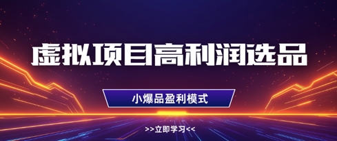 虚拟项目高利润选品方法，做好单店利润1W+，可多店倍增利润-网创之家