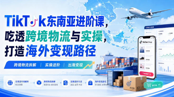 TikTok东南亚进阶课，吃透跨境物流与实操，打造海外变现路径-网创之家