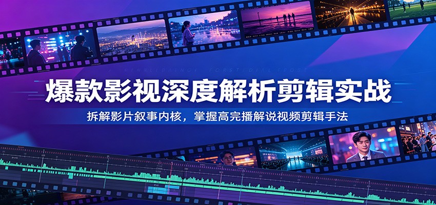 爆款影视深度解析剪辑实战：拆解影片叙事内核，掌握高完播解说视频剪辑手法-网创之家