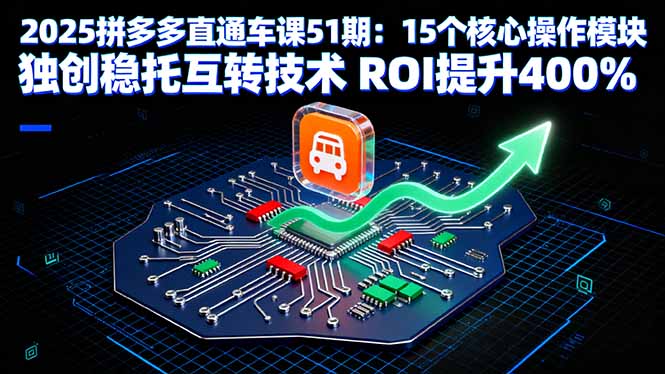 2025拼多多直通车课51期:15个核心操作模块 独创稳托互转技术 ROI提升400%-网创之家
