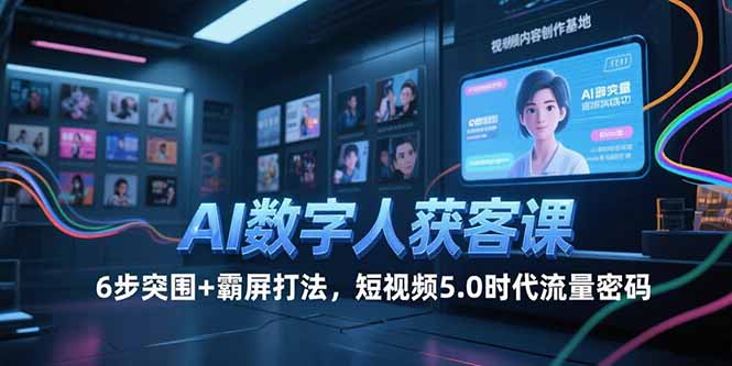 AI数字人获客课，6步突围+霸屏打法，短视频5.0时代流量密码-网创之家