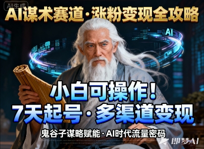 AI谋术赛道，涨粉快速，变现方式多样，小白可操作-网创之家