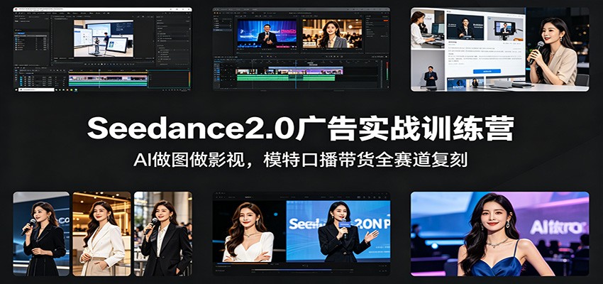 Seedance2.0广告实战训练营：AI做图做影视，模特口播带货全赛道复刻-网创之家