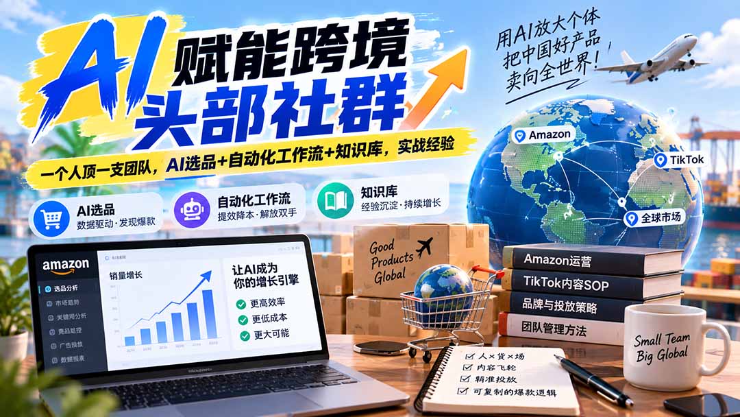 AI赋能跨境头部社群-更新1023：一个人顶一支团队，AI选品+自动化工作流+知识库，实战经验-网创之家