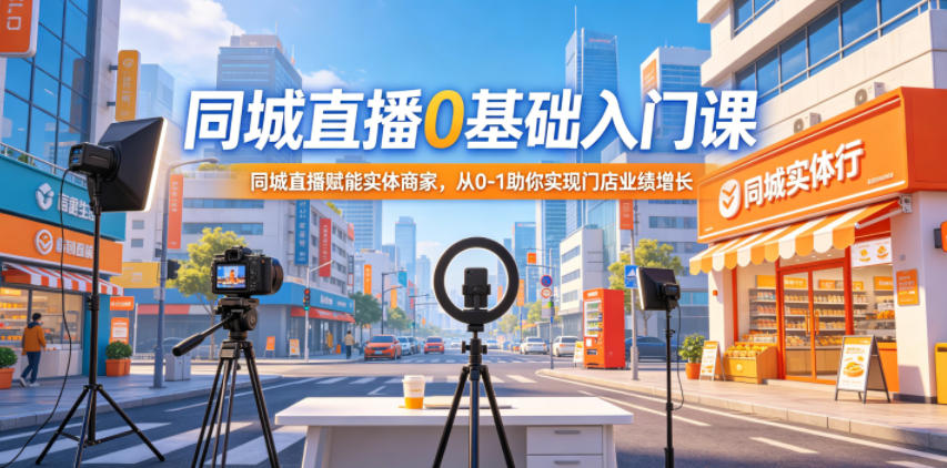 同城直播0基础入门课，同城直播赋能实体商家，从0-1助你实现门店业绩增长-网创之家