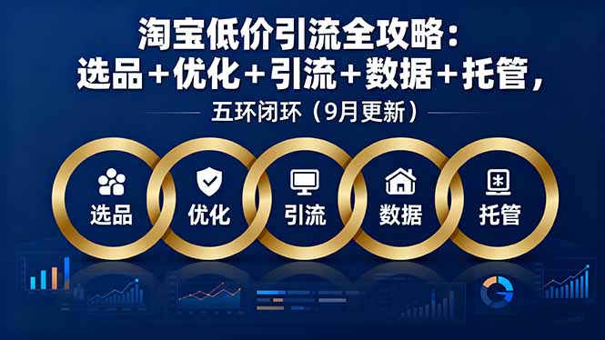 淘宝低价引流全攻略:选品+优化+引流+数据+托管,五环闭环(9月更新-网创之家