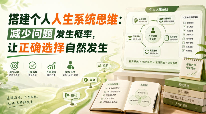 付费文章：搭建个人人生系统思维：减少问题发生概率，让正确选择自然发生-网创之家