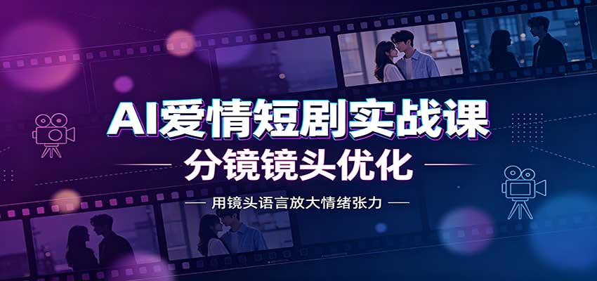 AI爱情短剧实战课：故事剧本创作，分镜镜头优化，智能体提示词-网创之家