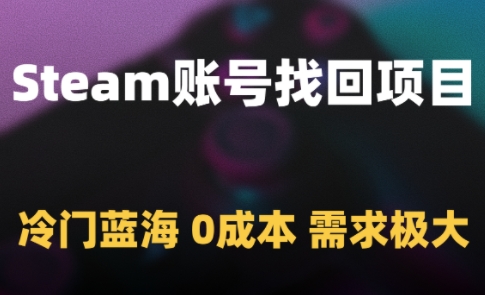 Steam账号找回项目,冷门蓝海,0成本,需求极大-网创之家