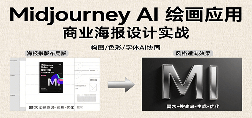 Midjourney AI绘画应用,关键词指令解析、漫画头像制作、海报设计、3D人物生成等-网创之家
