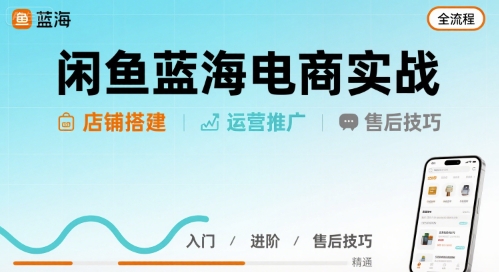 闲鱼蓝海电商实战,店铺搭建运营售后全流程-网创之家