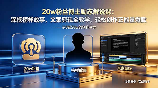 20w粉丝博主励志解说课：深挖榜样故事，文案剪辑全教学，轻松创作正能量爆款-网创之家