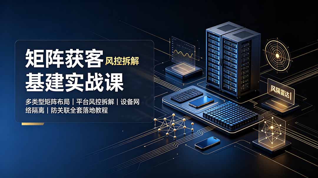 矩阵获客基建实战课：多类型矩阵布局｜平台风控拆解｜设备网络隔离｜防关联全套落地教程-网创之家