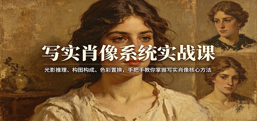 写实肖像系统实战课：光影推理、构图构成、色彩置换，手把手教你掌握写实肖像核心方法-网创之家