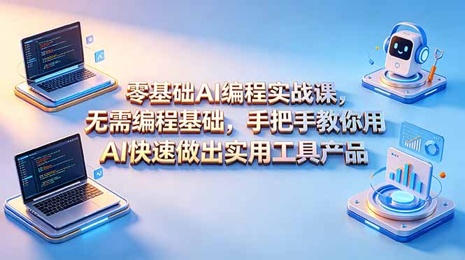 零基础AI编程实战课-更新，无需编程基础，手把手教你用AI快速做出实用工具产品-网创之家
