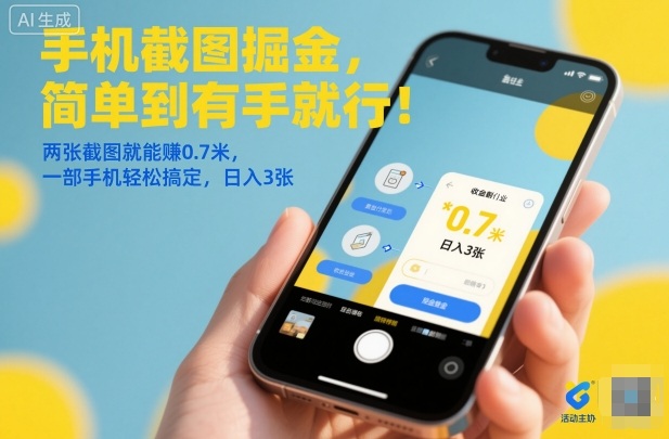 手机截图掘金，简单到有手就行！两张截图就能賺0.7米，一部手机轻松搞定，日入3张【揭秘】-网创之家
