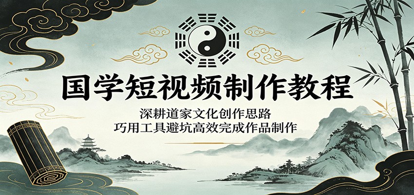 国学短视频制作教程：深耕道家文化创作思路，巧用工具避坑高效完成作品制作-网创之家