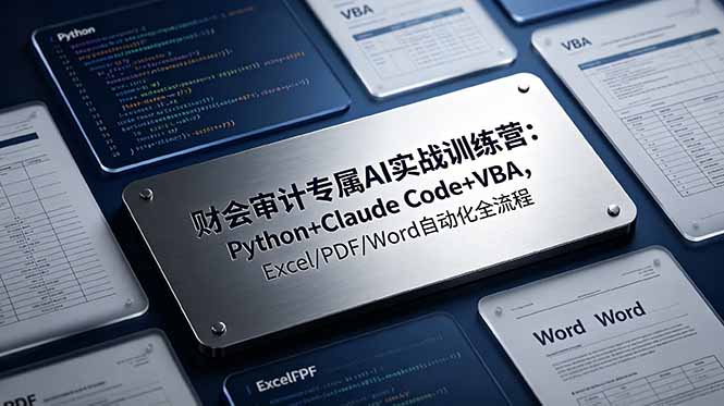 财会审计专属 AI实战训练营-更新：Python+Claude Code+VBA，Excel/PDF/Word自动化全流程-网创之家
