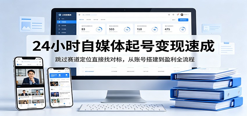 24小时自媒体起号变现速成，跳过赛道定位直接找对标，从账号搭建到盈利全流程-网创之家