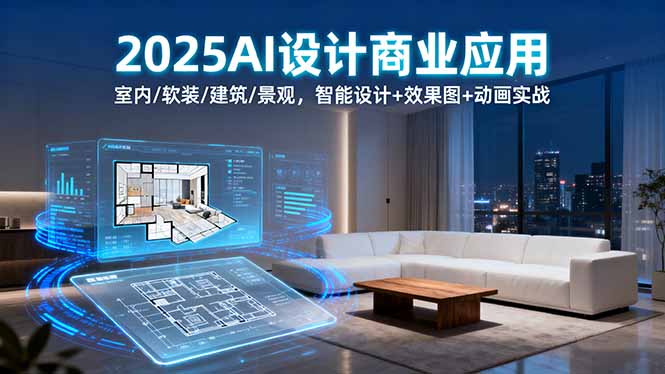 2025AI设计商业应用：室内/软装/建筑/景观，智能设计+效果图+动画实战-网创之家