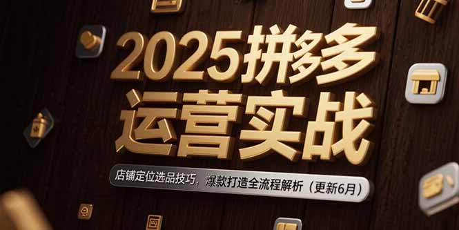 2025拼多多运营实战:店铺定位选品技巧,爆款打造全流程解析(更新6月-网创之家
