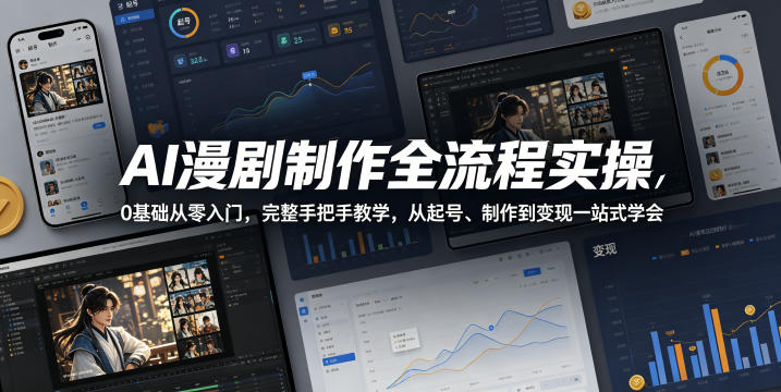 AI漫剧制作全流程实操，0基础从零入门，完整手把手教学，从起号、制作到变现一站式学会(更新)-网创之家