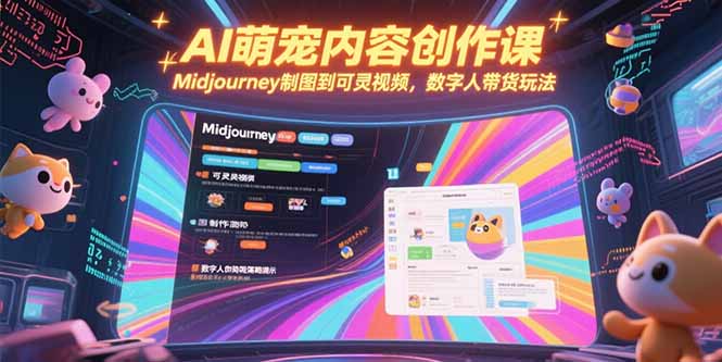 AI萌宠内容创作课，Midjourney制图到可灵视频，数字人带货玩法-网创之家