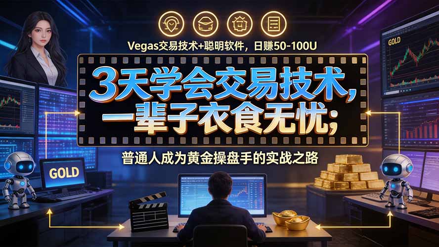 3天学会做交易，普通人快速成为操盘手” Vegas交易系统+聪明软件 ， 日赚50-1000U， 长期稳定，小白轻松上手-网创之家