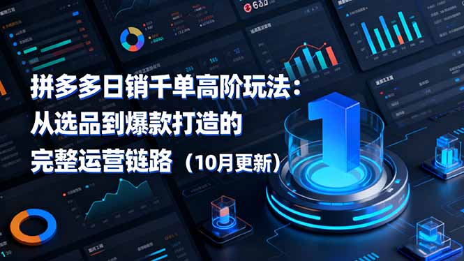拼多多日销千单高阶玩法：从选品到爆款打造的完整运营链路(10月更新-网创之家
