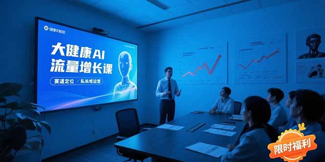 大健康AI流量增长课8.0，赛道定位方法论，AI数字人内容生产，私域转化运营-网创之家