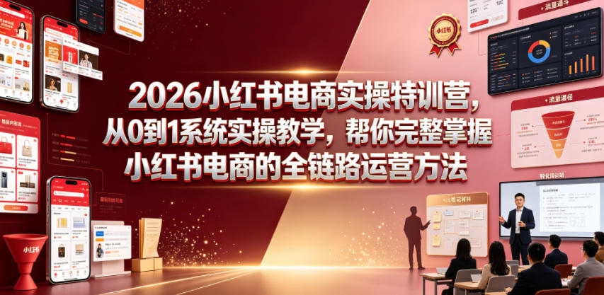 2026小红书电商实操特训营，从0到1系统实操教学，帮你完整掌握小红书电商的全链路运营方法-网创之家