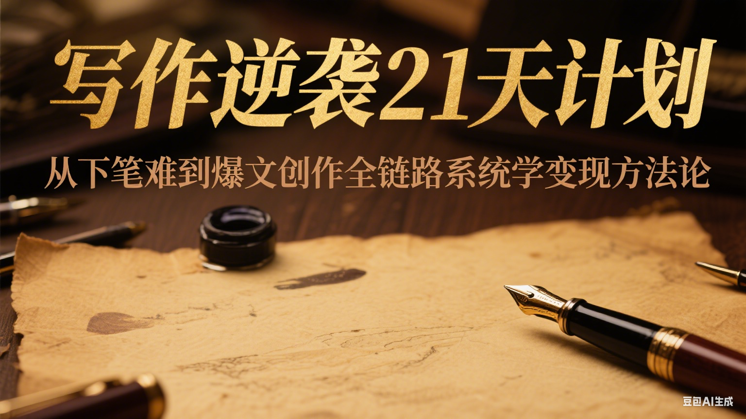 写作逆袭21天计划：从下笔难到爆文创作全链路系统学变现方法论-网创之家