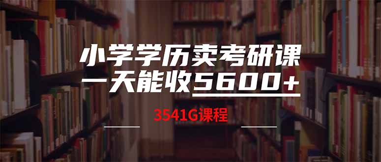 小学学历卖考研课程，一天收5600(附3580G考研合集-网创之家