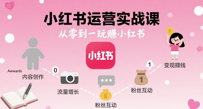 小红书运营实战课，从零到一玩賺小红书-网创之家