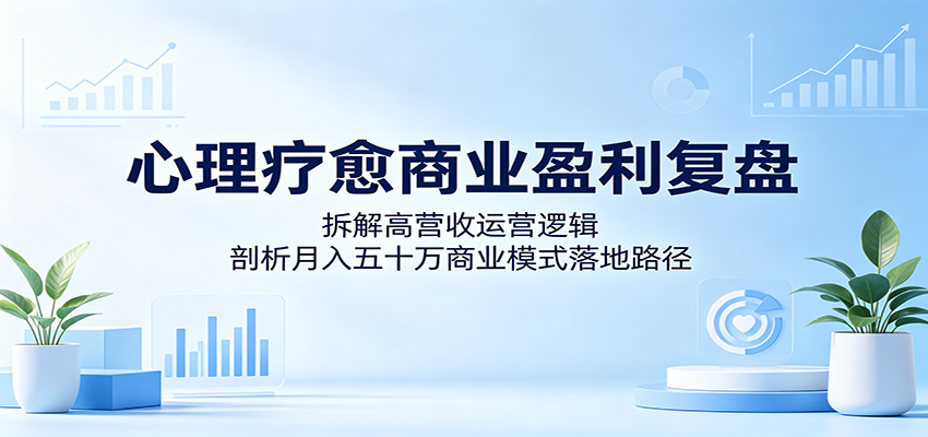 心理疗愈商业盈利复盘：拆解高营收运营逻辑，剖析月入五十万商业模式落地路径-网创之家