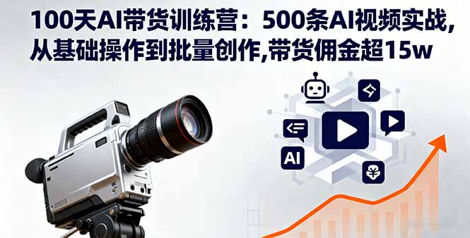 100天AI带货训练营：500条AI视频实战,从基础操作到批量创作,带货佣金超15w-网创之家