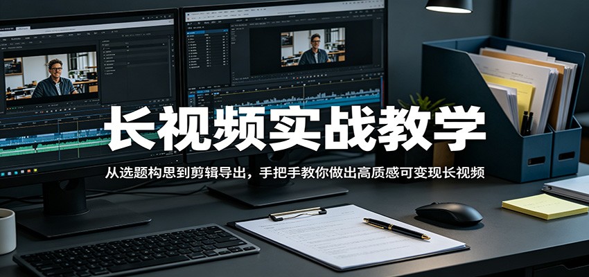 长视频实战教学，从选题构思到剪辑导出，手把手教你做出高质感可变现长视频-网创之家