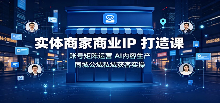 实体商家商业IP打造课：账号矩阵运营，AI内容生产，同城公域私域获客实操-网创之家