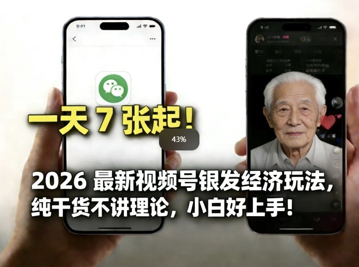 2026最新视频号银发经济玩法，轻松每天7张起，小白也可做-网创之家