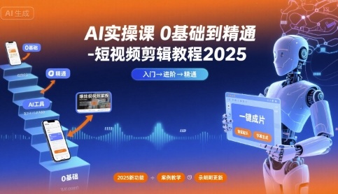 AI实操课0基础到精通-短视频剪辑教程2025-网创之家