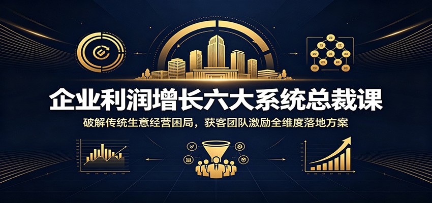 企业利润增长六大系统总裁课：破解传统生意经营困局，获客团队激励全维度落地方案-网创之家