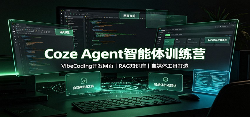 Coze Agent智能体训练营：VibeCoding开发网页，RAG知识库，自媒体工具打造-网创之家