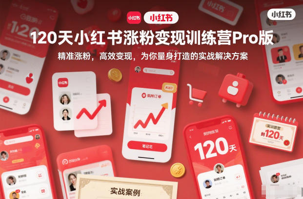 120天小红书涨粉变现训练营Pro版，​精准涨粉，高效变现​，为你量身打造的实战解决方案-网创之家